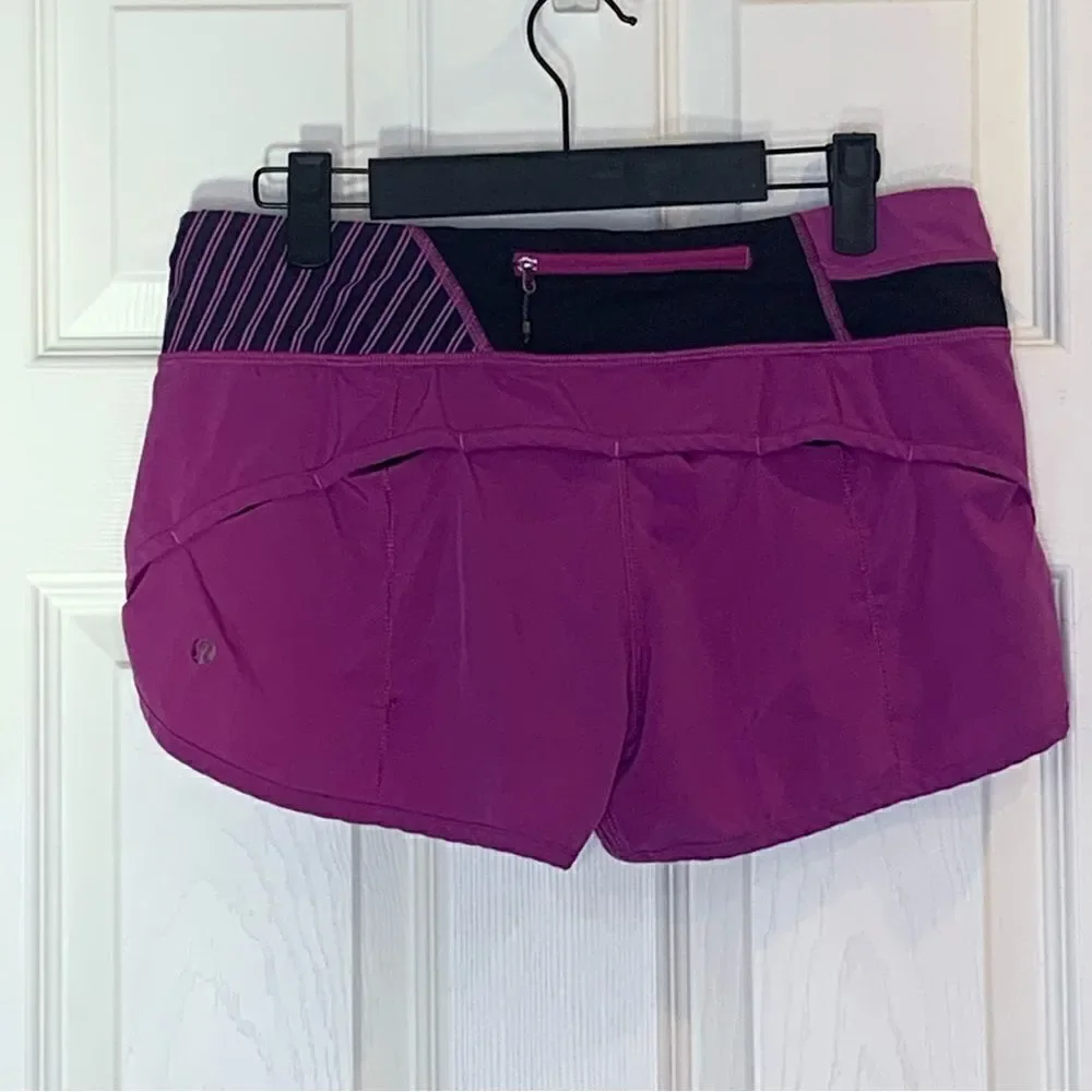 Lululemon Run Speed Short Size 6 Ultra Violet/Quill